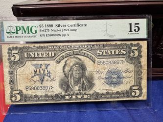 $5 Dollars 1899 Certificado. 🇺🇸 