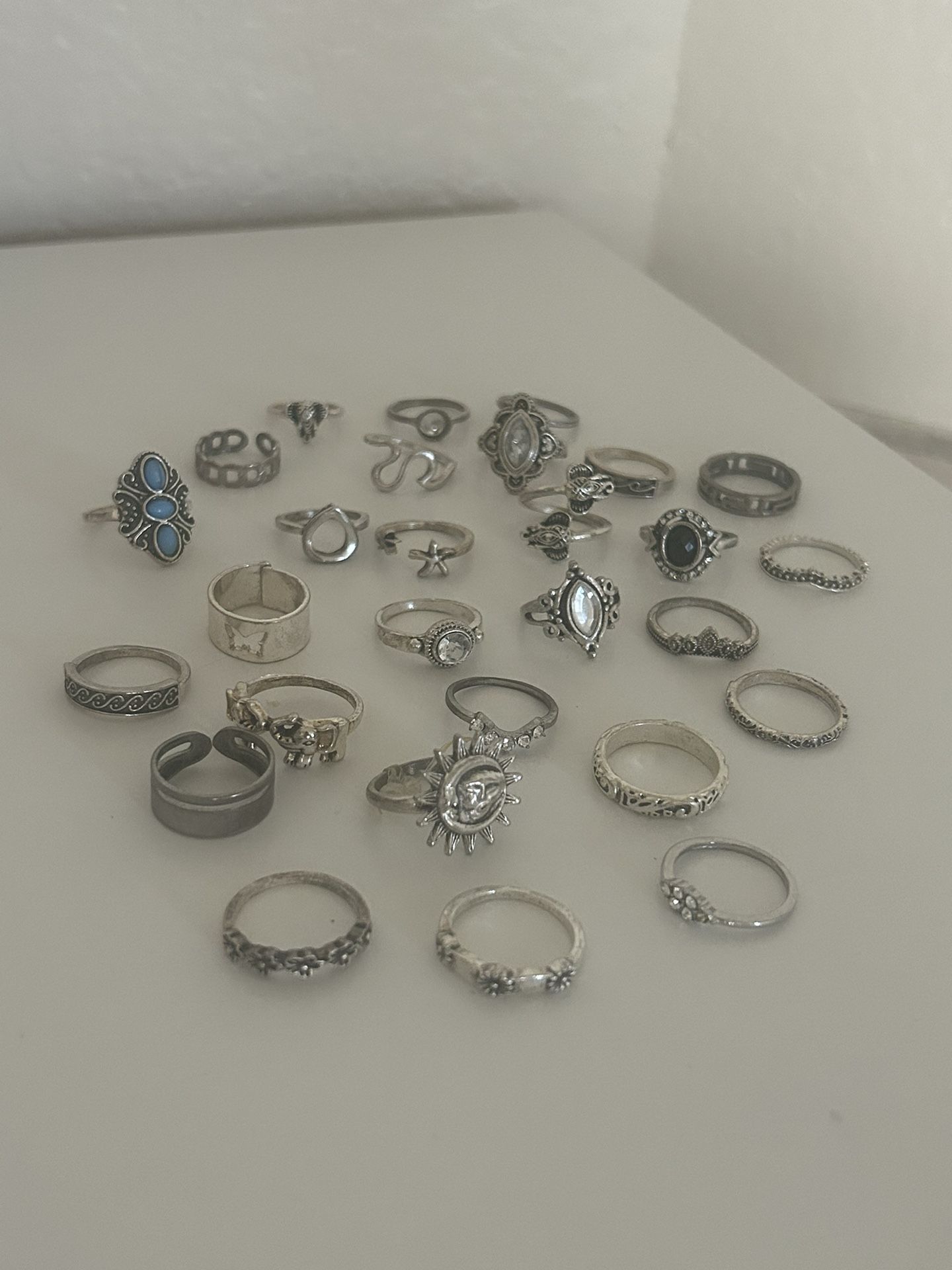 silver rings set