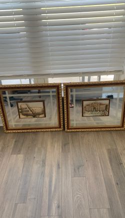 Stunning Mirror Italian scenery 3D stone hanging pictures