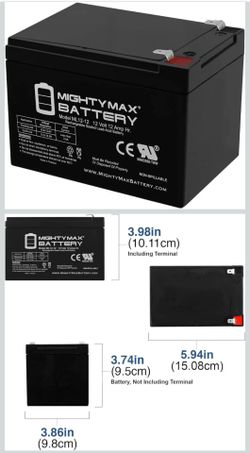 Mighty Max Battery ML12-12 - 12 Volt 12 AH SLA Battery Brand Product, Black