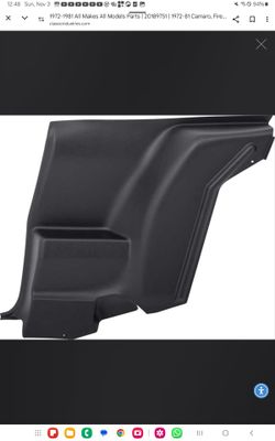 Camaro Or Firebird Inner Rear Lower Side Panel RH Passenger Side