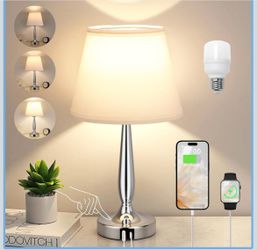 Kakanuo Touch Table Lamp for Bedroom, Small Bedside Lamp with USB C Charging Port, 3 Way Dimmable Touch Control Nightstand Lamp for Living Room and Of