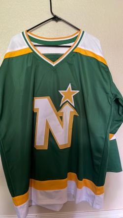 Gilles Meloche North Stars Autographed Signed Green Style Jersey