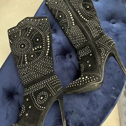 Studed Black Suede Benus Boots