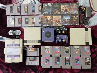 NES, SNES, GAME CUBE GAMES/WIRES/CONTROLLERS