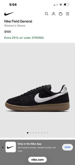 Nike Field General Women's Shoes Color: Black/White-Gum Light Brown Women’s Size 10