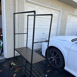 Metal Rack With Wheels And Lock