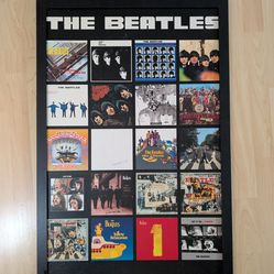 The Beatles U.K. album covers wall art framed 24"x 36"