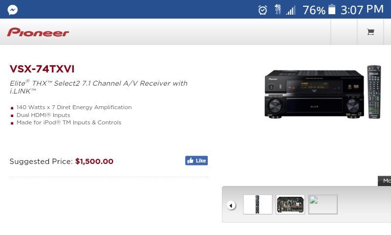 Pioneer VSX-74TXVI Receiver> New in the box still, XM radio ready> $1500 retail, will let go for $800 OBO