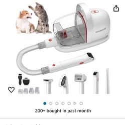 GROMCLIP Dog Grooming Kit, 1.8L Pet Grooming Vacuum for Dog Hair Remover with 3 Powerful Suction 99% Pet Hair, Quiet Dog Grooming Vacuum for Shedding