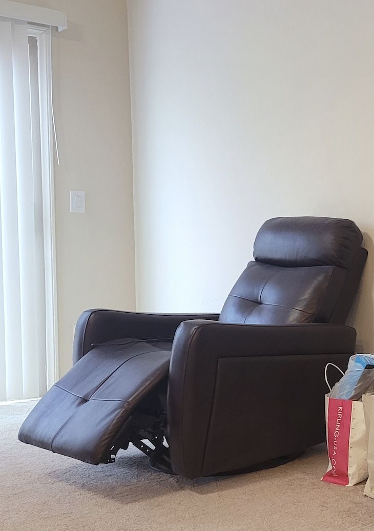 Rochester Leather Power Swivel Glider Recliner, Brown Promo - $250 