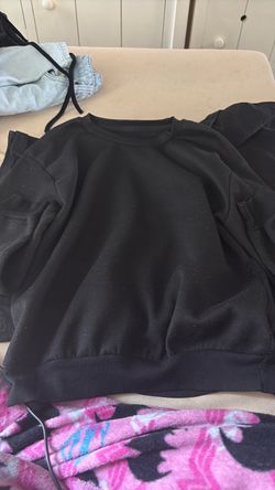 small black crewneck hoodie