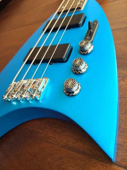 Roswell "Faraday" Bass by ToneStac in Metallic Sapphire Blue with Coffin Case