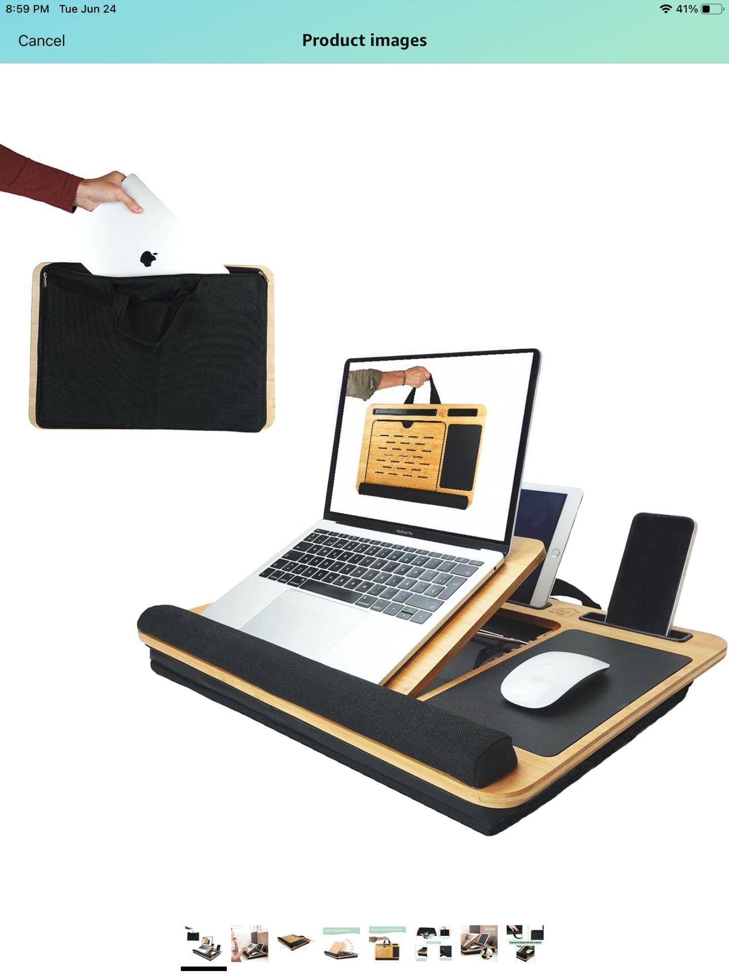 Brand New In The Box * Carla home portable bamboo laptop desk