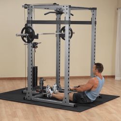 Body-Solid Power Rack (GPR378) with Lat Pulldown + Weight Stack Upgrade in very good condition