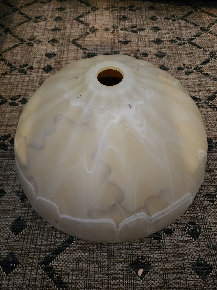 Rare 1930's Scalloped Alabaster lampshade With Scalloped Edge