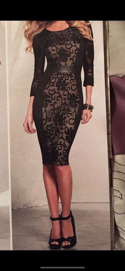 Size XS- Black Body Con Form Fitted Dress