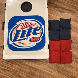 miller lite cornhole game, good for travel