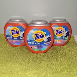 3 Tide+ Power Pods Odor+Oxi Defense Advanced Odor+ Stain Fighter 25pacs