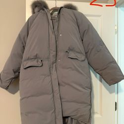 Down Coat Light Blue 