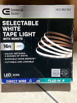 16 ft. LED AC Dimmable White Tape Light kit