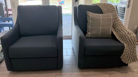 Blue swivel accent chairs - $250 OBO