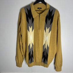 Malbon Golf Sundance Intarsia Knit Polo Mens XL  Antelope