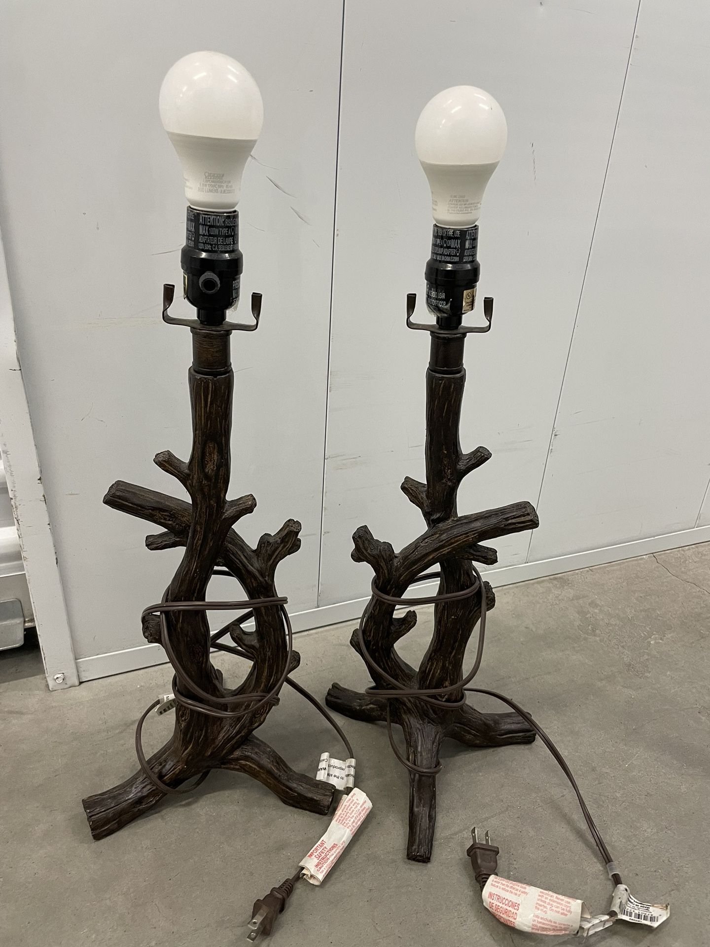 Rustic Farmhouse Tree branch Lamps Cottage Lodge Enchanted Forest