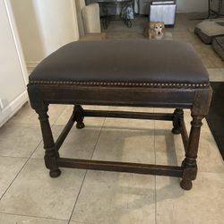 Very Sturdy Solid Wood Dark Grey Stool