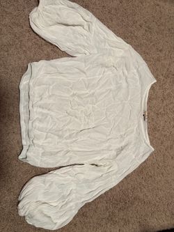 White balloon sleeve top