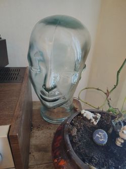 Vintage glass hat mannequin