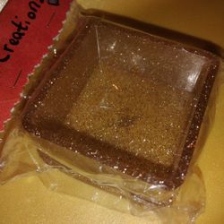 Gold Glitter Resin Square Container 