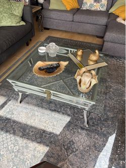 La Barge-style Glass & Metal Coffee Table & End Table