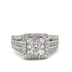 14KT White Gold Diamond Ring 6.30g 1CTW Size 7 170881