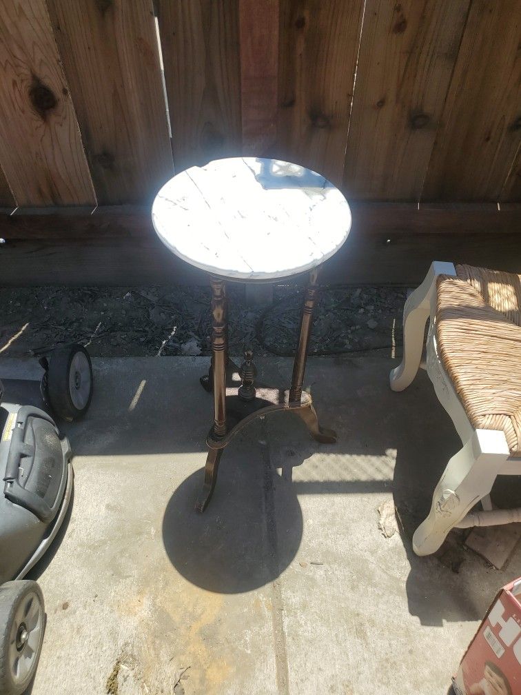 Stone Top Side Table