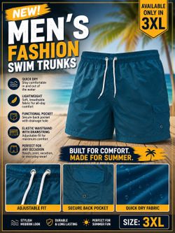 🌊 NEW Men’s Fashion Swim Trunks – Size 3XL 🌊