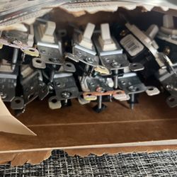 36 Used Electrical Light Switches 2 Way, 3 Way Standard, White, Ivory Mixed Lot