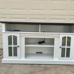 White LED TV Stand 