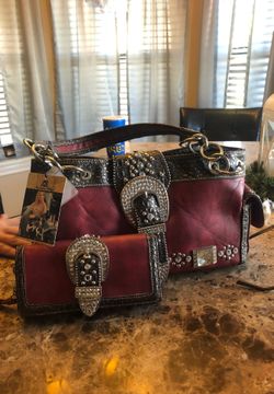 Red Leather purse and wallet