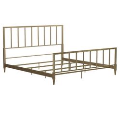 New King Size Bed Frame- Gold Metal