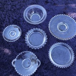 Lot Of 6 HOBNAIL Glass