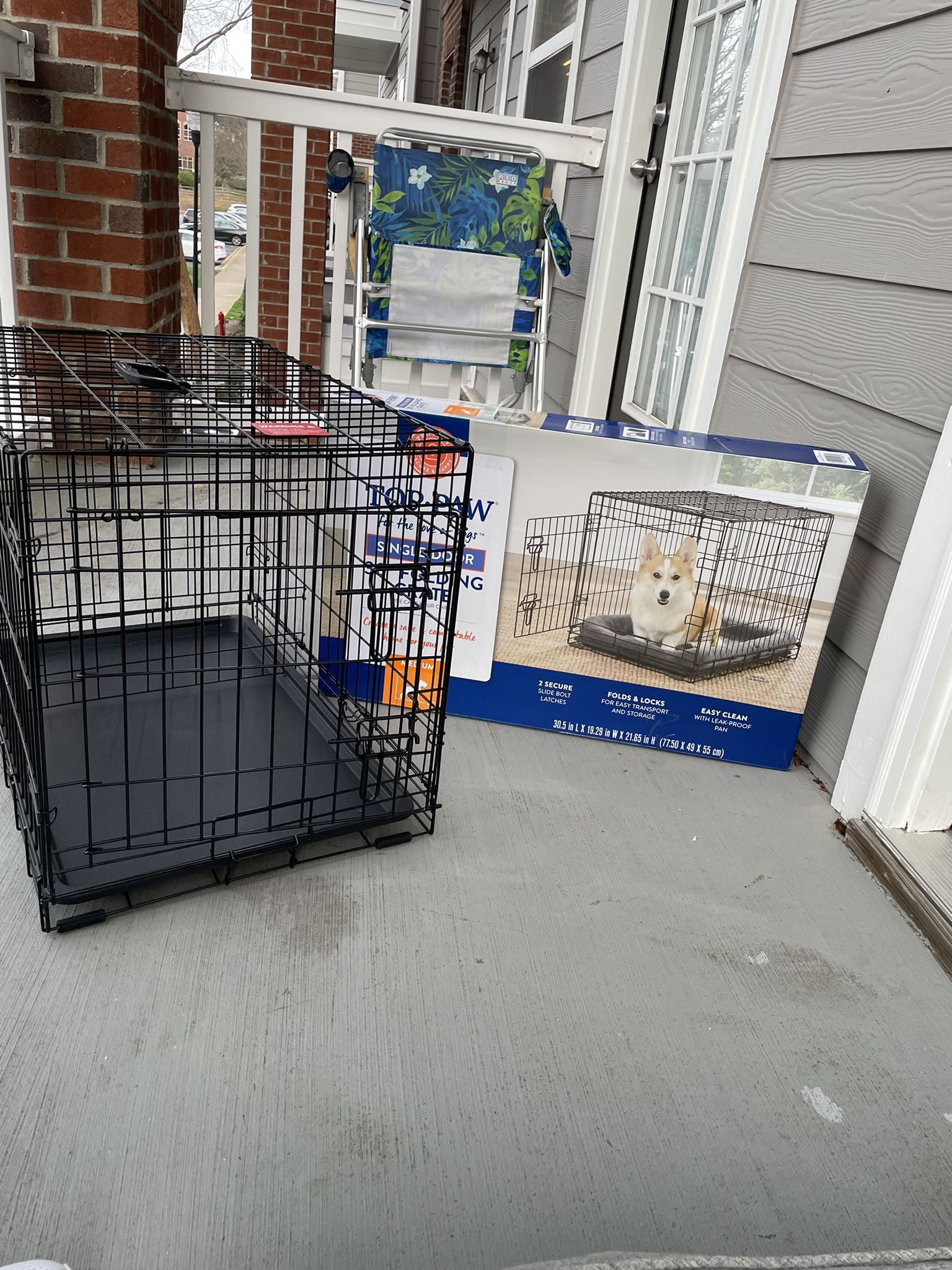 Puppy Supplies: Dog Crate, Dog Bed, Food Bowls