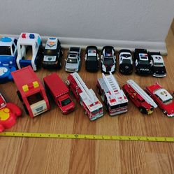 Police and Fire truck toys