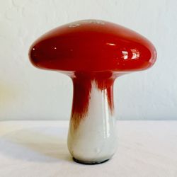 vintage glass mushroom milefiori red