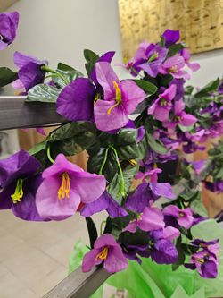 Artificial Purple Flower Bush Arrangement