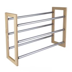 👟👠 2x Expandable 3-Tier Shoe Rack • Wood & Metal • Holds ~21+ Pairs 🏡✨