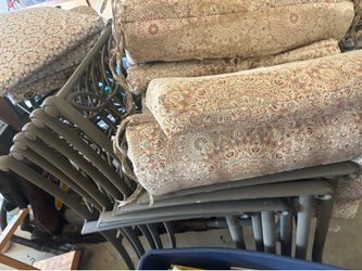 Outdoor chairs and cushions