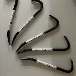 12" Pry Bar Nail Remover - Straight And Curved Ends Lot Of 5