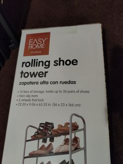 New Rolling shoe rack 10 tier 22"x 65"