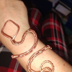 Handmade Wire Wrapped Adjustable Snake Bracelet. Pick Up Only.